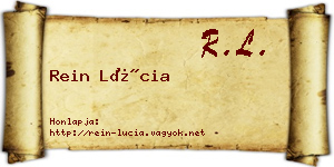 Rein Lúcia névjegykártya